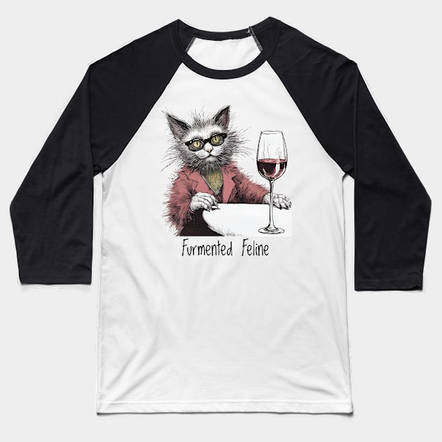 Furmented Feline Baseball T-Shirt by ArtShare